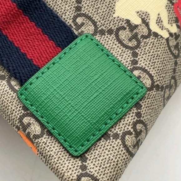 GUCCI GG Supreme Drawstring Backpack Horsebit Clover Print Italy NWOT - Picture 6 of 10